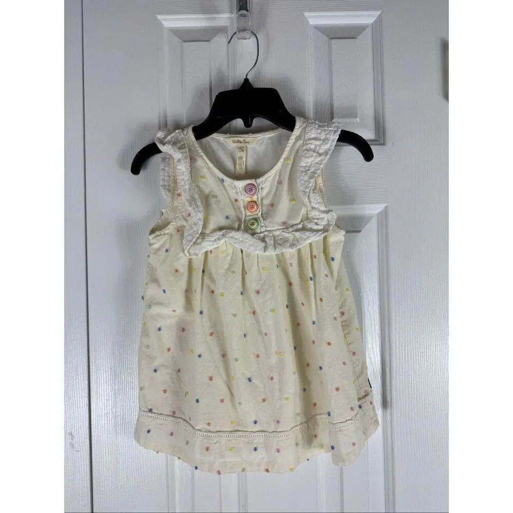 Matilda Jane Girls Let’s Go Together Confetti Dots Ruffle Top Size 8